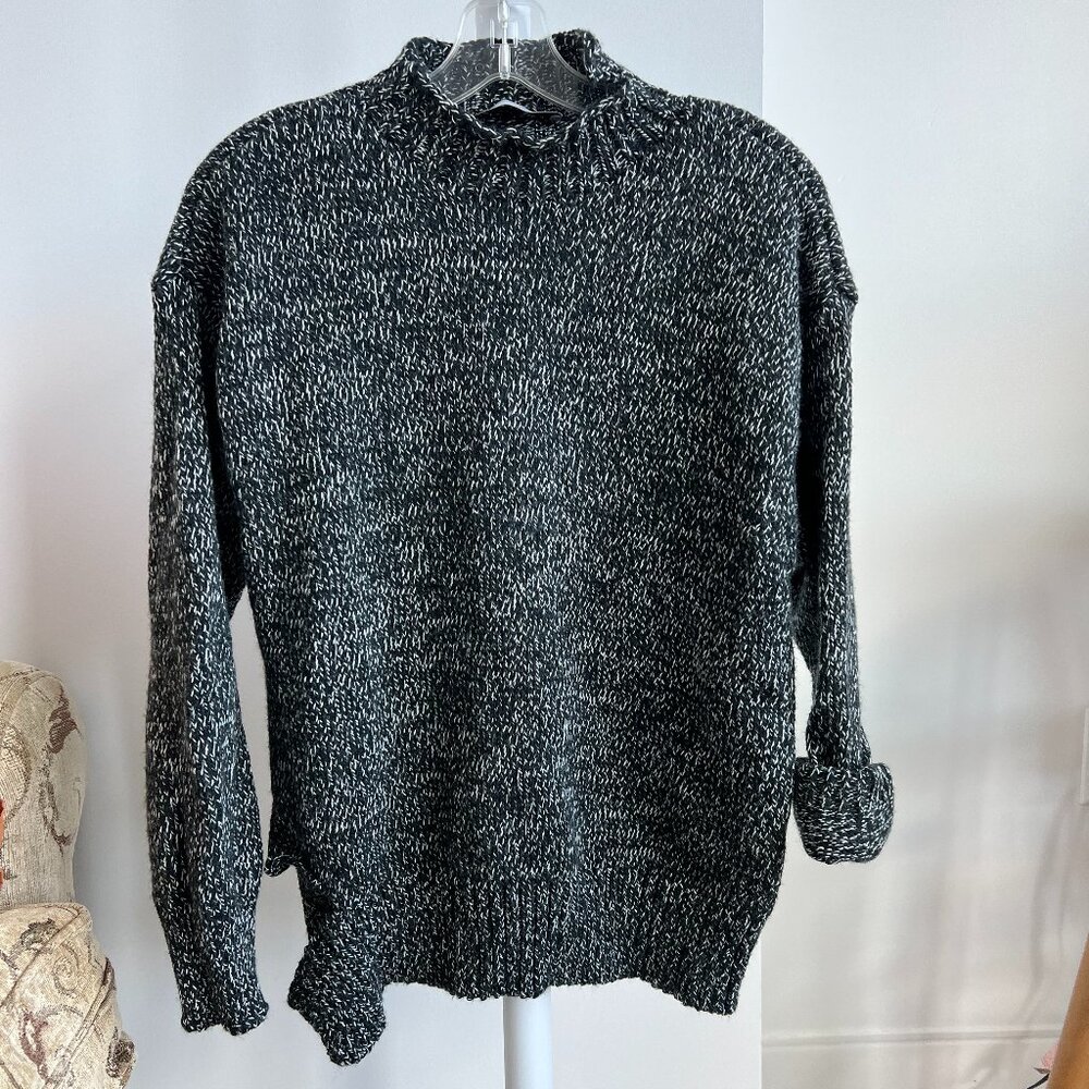 Zara knit distressed high neck sweater
